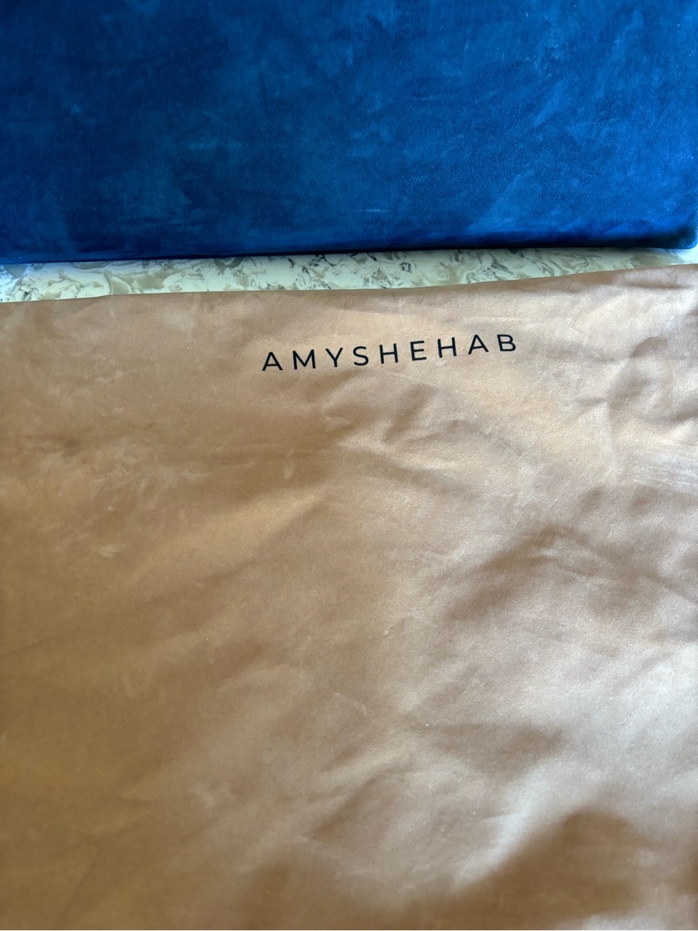 Amy Shehab Giant Navy Suede Tote Bag - Picture 2 of 14